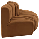 Meridian Arc Saddle Velvet 3 pc Modular Sectional IMAGE 5