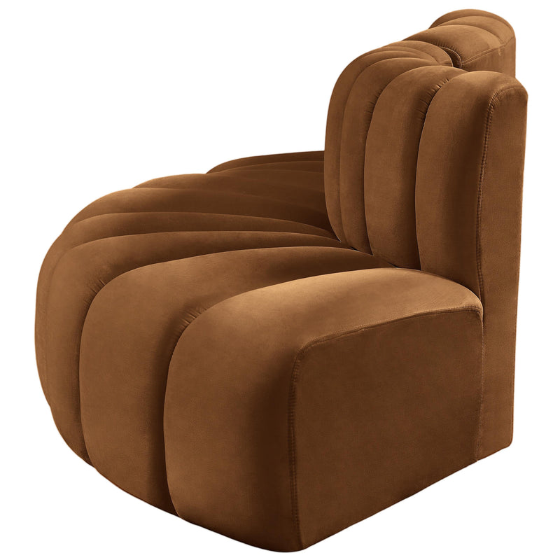 Meridian Arc Saddle Velvet 3 pc Modular Sectional IMAGE 6