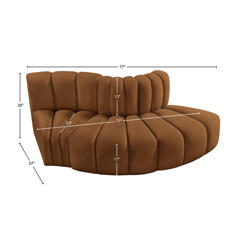 Meridian Arc Saddle Velvet 3 pc Modular Sectional IMAGE 9