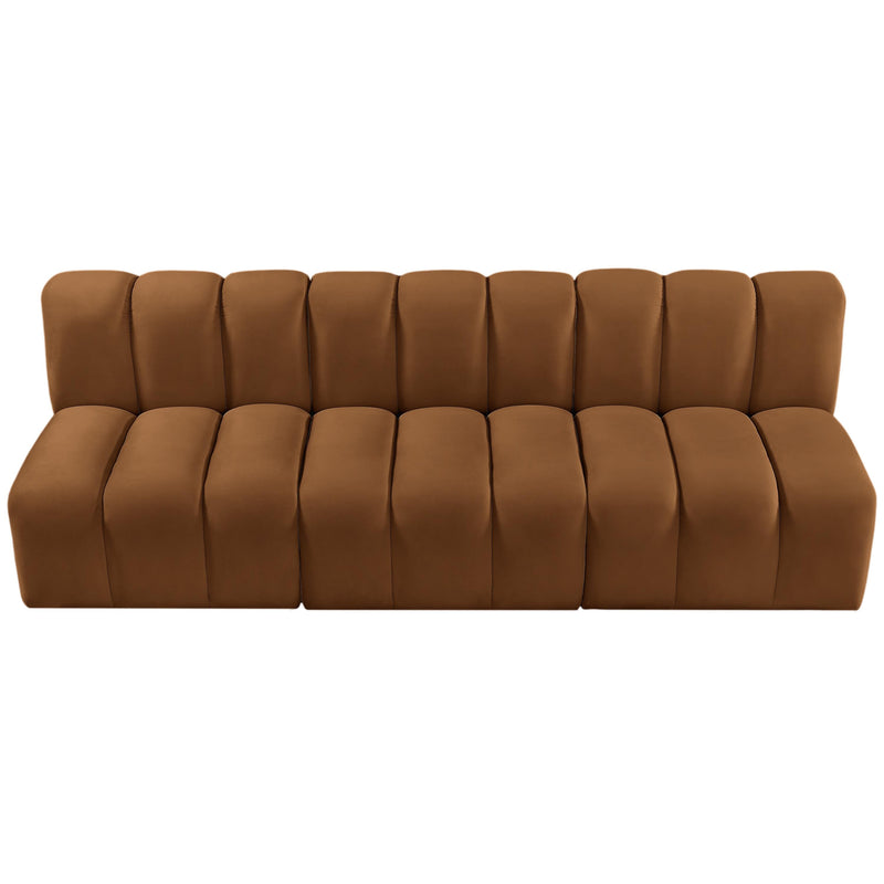 Meridian Arc Saddle Velvet 3 pc Modular Sectional IMAGE 4