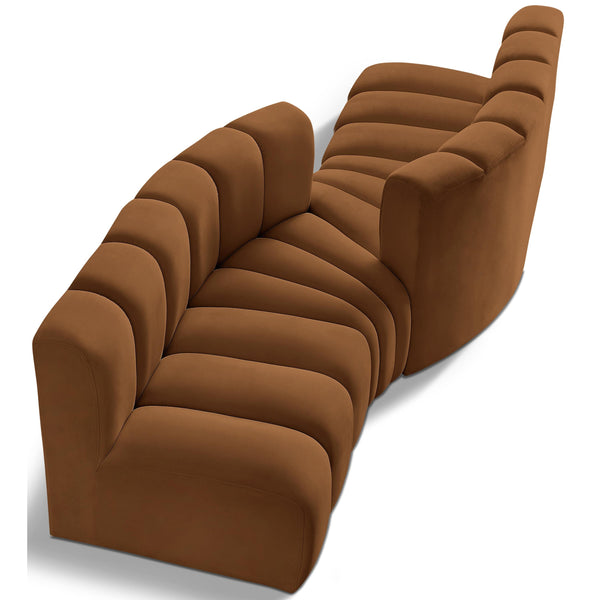 Meridian Arc Saddle Velvet 4 pc Modular Sectional IMAGE 1