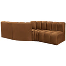 Meridian Arc Saddle Velvet 4 pc Modular Sectional IMAGE 3