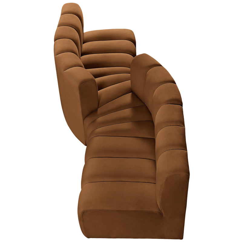 Meridian Arc Saddle Velvet 4 pc Modular Sectional IMAGE 4