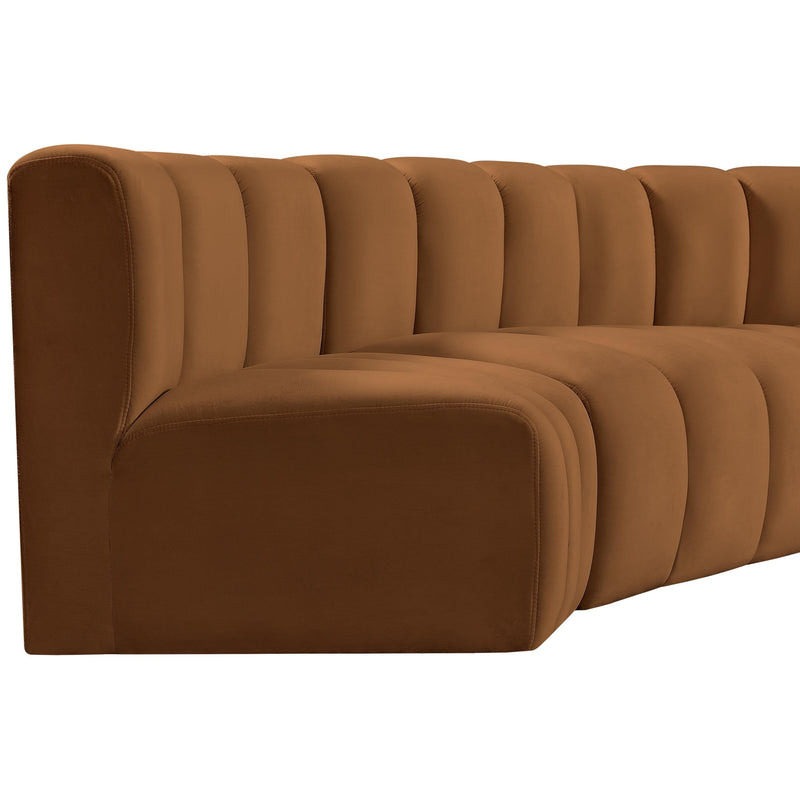 Meridian Arc Saddle Velvet 4 pc Modular Sectional IMAGE 7