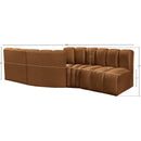 Meridian Arc Saddle Velvet 4 pc Modular Sectional IMAGE 8