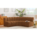 Meridian Arc Saddle Velvet 4 pc Modular Sectional IMAGE 2