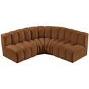 Meridian Arc Saddle Velvet 4 pc Modular Sectional IMAGE 4