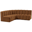 Meridian Arc Saddle Velvet 4 pc Modular Sectional IMAGE 5