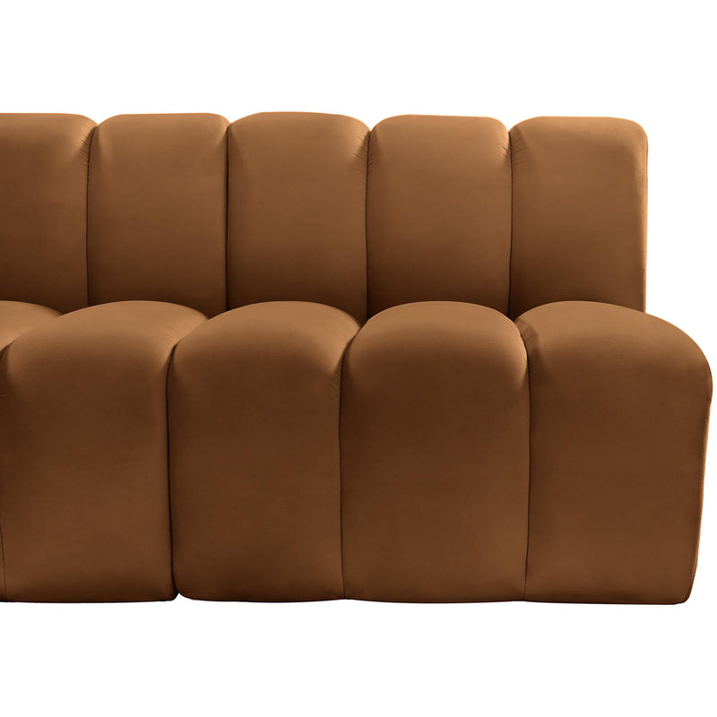 Meridian Arc Saddle Velvet 4 pc Modular Sectional IMAGE 8
