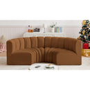 Meridian Arc Saddle Velvet 4 pc Modular Sectional IMAGE 2