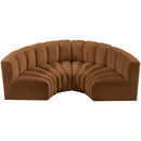 Meridian Arc Saddle Velvet 4 pc Modular Sectional IMAGE 4