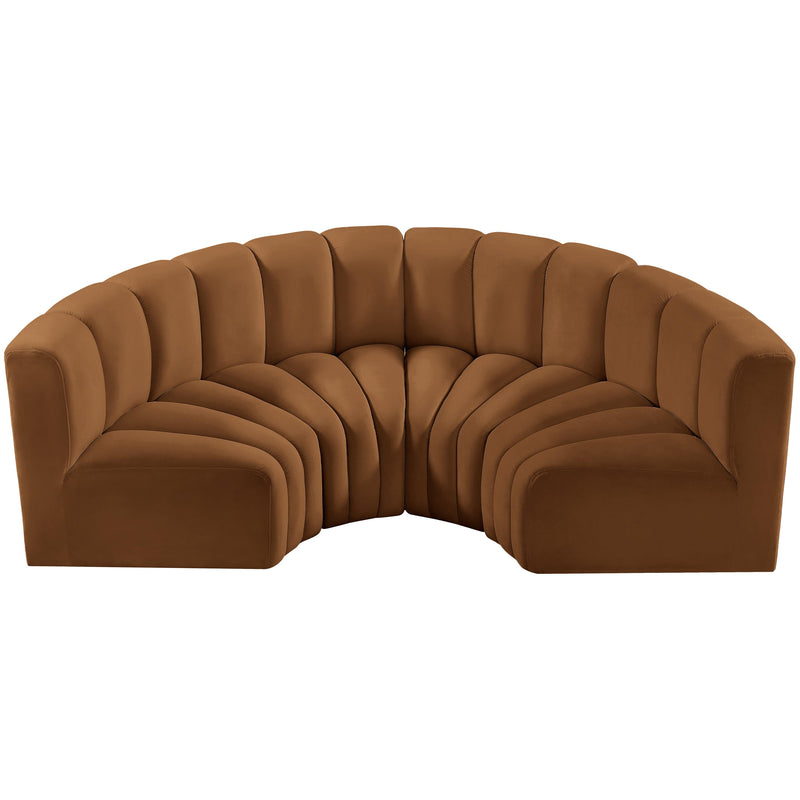 Meridian Arc Saddle Velvet 4 pc Modular Sectional IMAGE 4