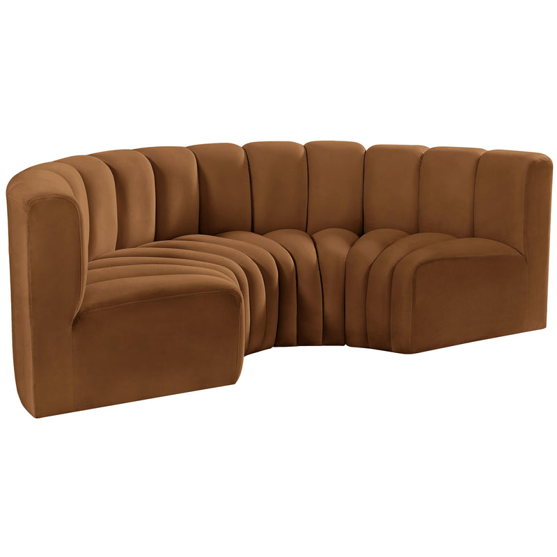 Meridian Arc Saddle Velvet 4 pc Modular Sectional IMAGE 5