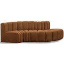 Meridian Arc Saddle Velvet 4 pc Modular Sectional IMAGE 1