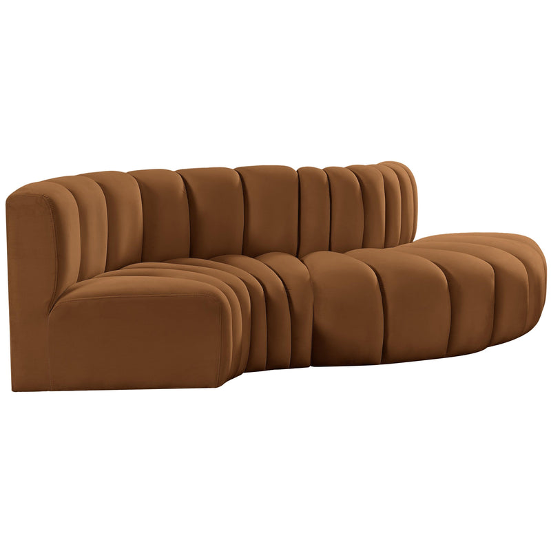 Meridian Arc Saddle Velvet 4 pc Modular Sectional IMAGE 5