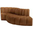 Meridian Arc Saddle Velvet 4 pc Modular Sectional IMAGE 6