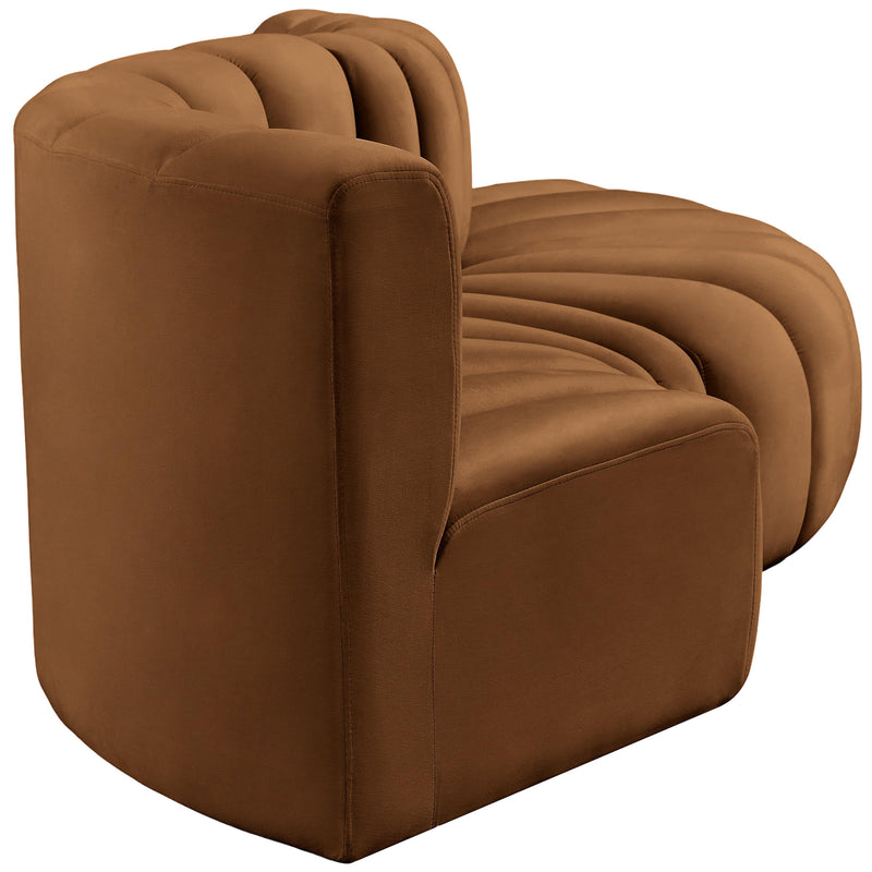 Meridian Arc Saddle Velvet 4 pc Modular Sectional IMAGE 7