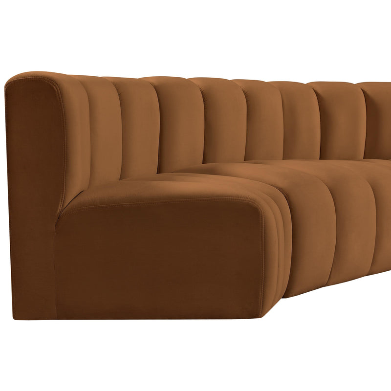 Meridian Arc Saddle Velvet 4 pc Modular Sectional IMAGE 9