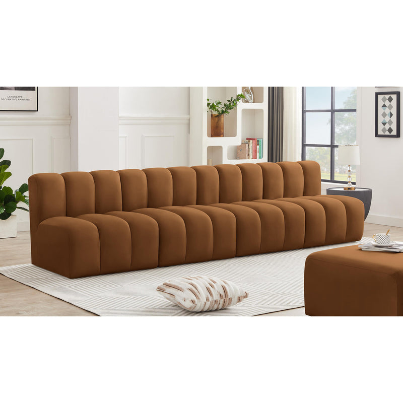 Meridian Arc Saddle Velvet 4 pc Modular Sectional IMAGE 2