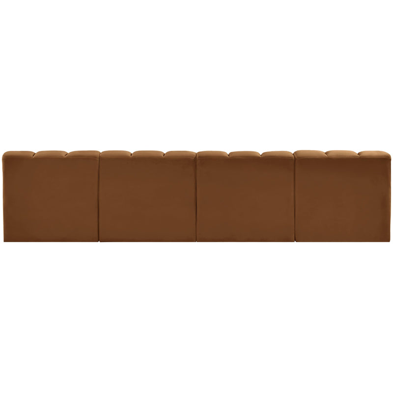 Meridian Arc Saddle Velvet 4 pc Modular Sectional IMAGE 3