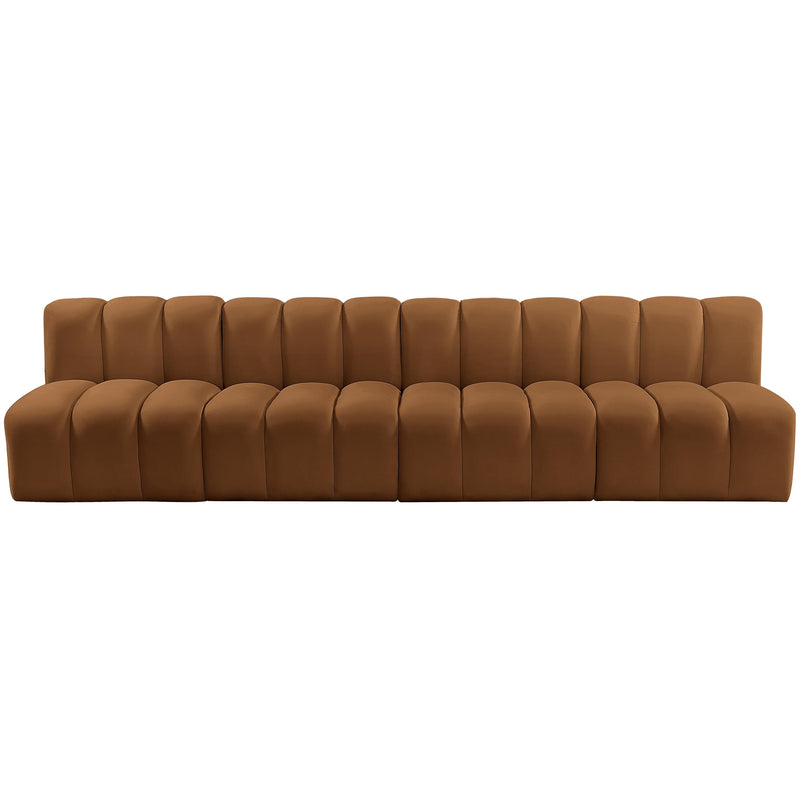 Meridian Arc Saddle Velvet 4 pc Modular Sectional IMAGE 5