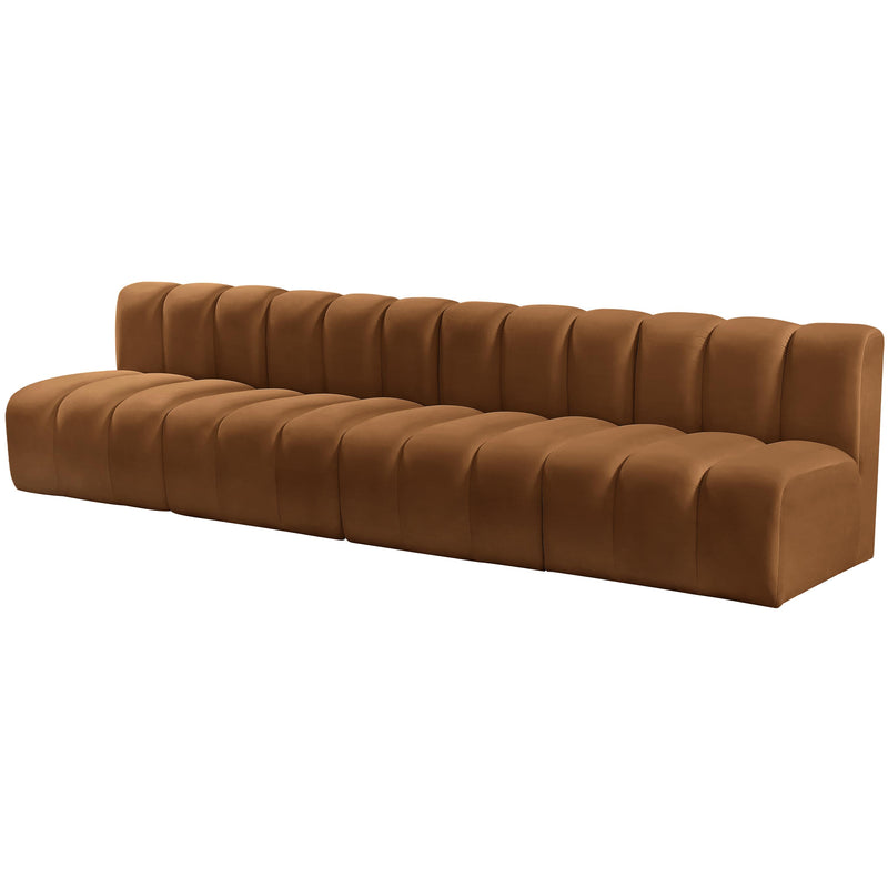 Meridian Arc Saddle Velvet 4 pc Modular Sectional IMAGE 6