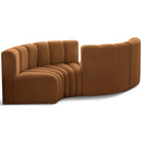 Meridian Arc Saddle Velvet 4 pc Modular Sectional IMAGE 1