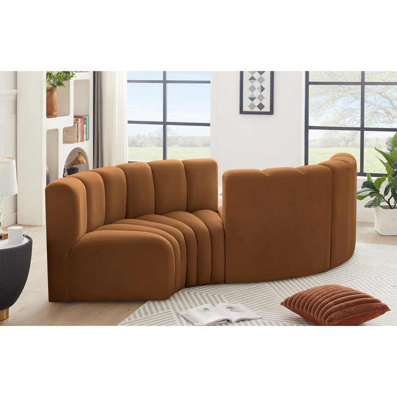 Meridian Arc Saddle Velvet 4 pc Modular Sectional IMAGE 2