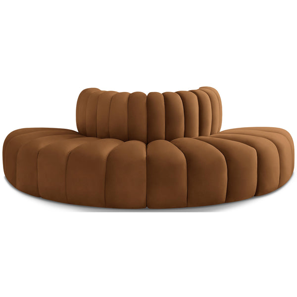 Meridian Arc Saddle Velvet 4 pc Modular Sectional IMAGE 1
