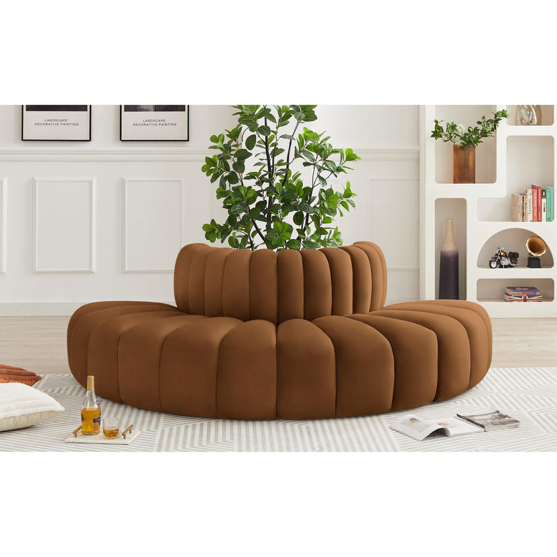 Meridian Arc Saddle Velvet 4 pc Modular Sectional IMAGE 2