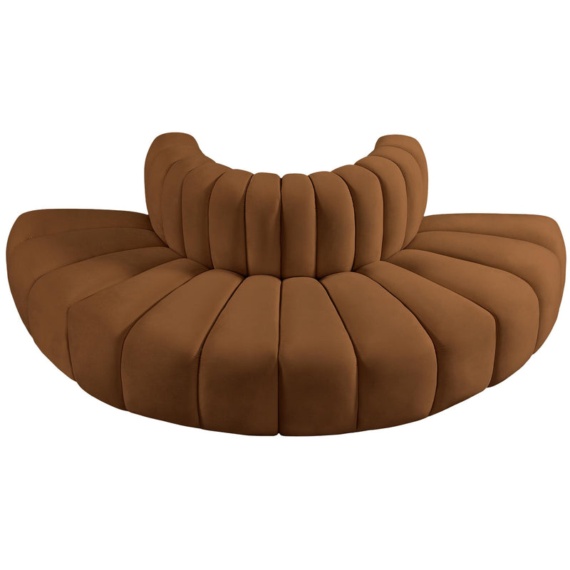 Meridian Arc Saddle Velvet 4 pc Modular Sectional IMAGE 4