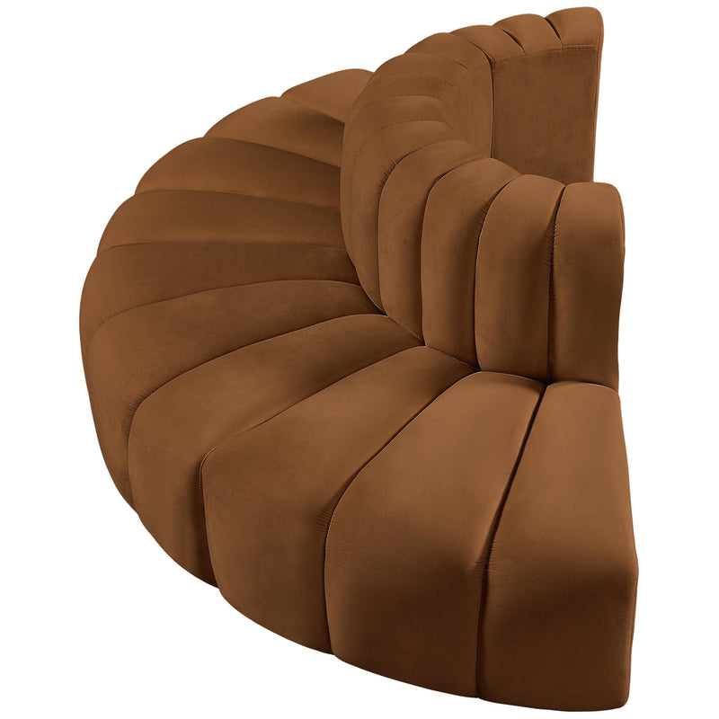 Meridian Arc Saddle Velvet 4 pc Modular Sectional IMAGE 6