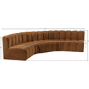 Meridian Arc Saddle Velvet 5 pc Modular Sectional IMAGE 14