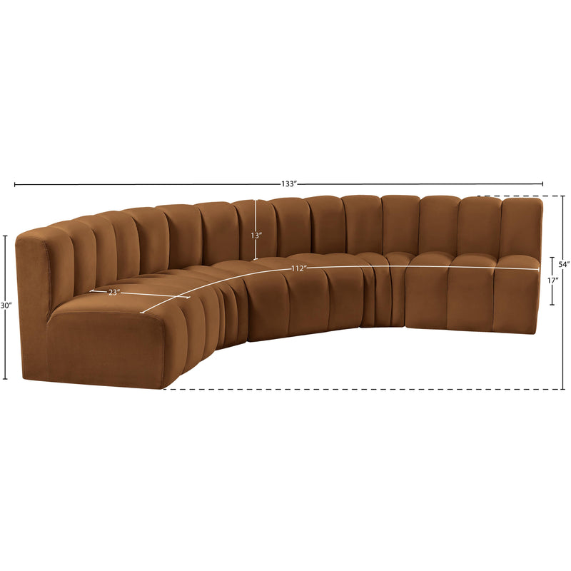 Meridian Arc Saddle Velvet 5 pc Modular Sectional IMAGE 14