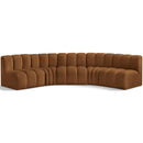 Meridian Arc Saddle Velvet 5 pc Modular Sectional IMAGE 1