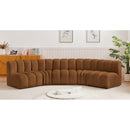 Meridian Arc Saddle Velvet 5 pc Modular Sectional IMAGE 2