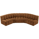 Meridian Arc Saddle Velvet 5 pc Modular Sectional IMAGE 4