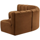 Meridian Arc Saddle Velvet 5 pc Modular Sectional IMAGE 7