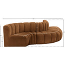 Meridian Arc Saddle Velvet 5 pc Modular Sectional IMAGE 10
