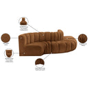 Meridian Arc Saddle Velvet 5 pc Modular Sectional IMAGE 11