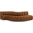 Meridian Arc Saddle Velvet 5 pc Modular Sectional IMAGE 1