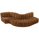Meridian Arc Saddle Velvet 5 pc Modular Sectional IMAGE 4