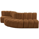 Meridian Arc Saddle Velvet 5 pc Modular Sectional IMAGE 6