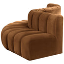 Meridian Arc Saddle Velvet 5 pc Modular Sectional IMAGE 7