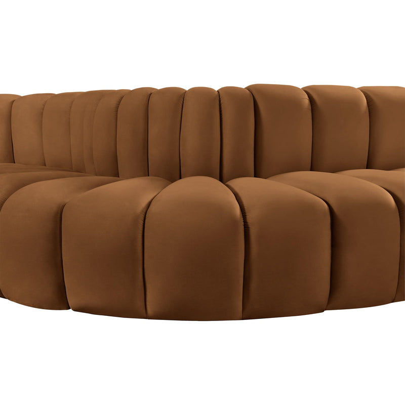 Meridian Arc Saddle Velvet 5 pc Modular Sectional IMAGE 9