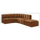 Meridian Arc Saddle Velvet 5 pc Modular Sectional IMAGE 16