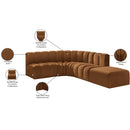 Meridian Arc Saddle Velvet 5 pc Modular Sectional IMAGE 17