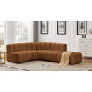 Meridian Arc Saddle Velvet 5 pc Modular Sectional IMAGE 2