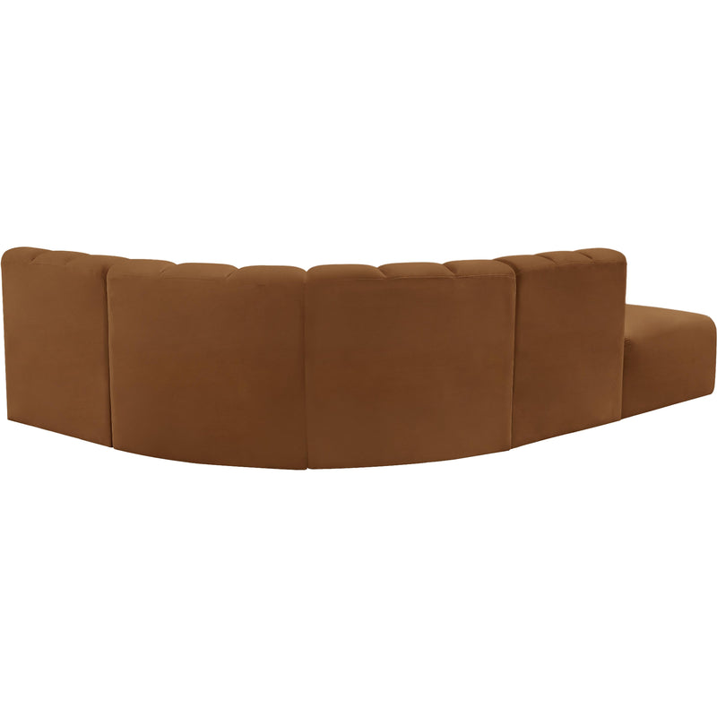 Meridian Arc Saddle Velvet 5 pc Modular Sectional IMAGE 5