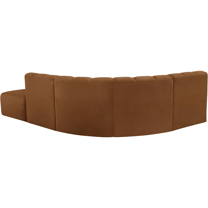 Meridian Arc Saddle Velvet 5 pc Modular Sectional IMAGE 6